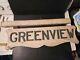 Antique Greenview Sign Wood Double Sided Hanging Motel Country Club