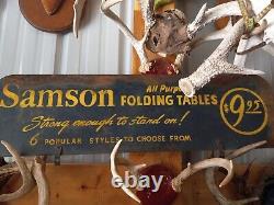 Antique Metal Sign Double Sided Advertising Display Samson Golding Tables