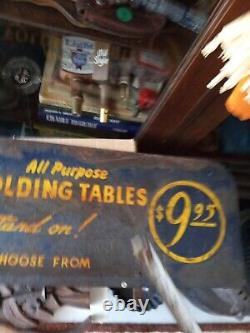 Antique Metal Sign Double Sided Advertising Display Samson Golding Tables