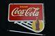 Antique Nos Double Sided Coca-cola Flange Advertising Sign With Support Bracket