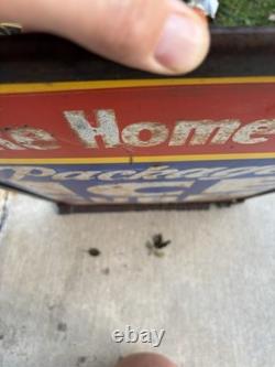 Antique Original Curb Sign Metal Tin Ice Cubes Curb Stand 2x Sided Trade Sign Antique Original Curb Sign Metal Tin Ice Cubes Curb Stand 2x Sided Trade Sign