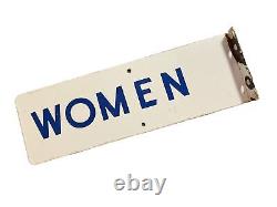 Antique Porcelain Double Sided WOMEN Ladies Rest Room Flange Sign