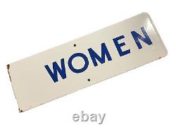 Antique Porcelain Double Sided WOMEN Ladies Rest Room Flange Sign