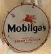Antique Porcelain Round Mobilgas Oil Advertising Sign Pegasus Double Sided