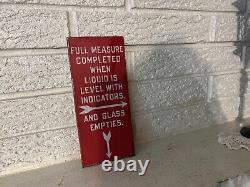 Antique Porcelain Visible Gas Pump Sign Full Measure Completed Double Sided