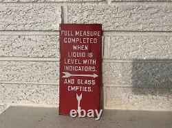 Antique Porcelain Visible Gas Pump Sign Full Measure Completed Double Sided