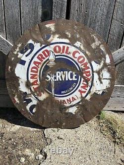 Antique Standard Oil Porcelain Paddle Sign Double Sided Original