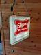 Antique Vtg 1957 Miller High Life Lighted Store Display, Double Sided Sign/clock
