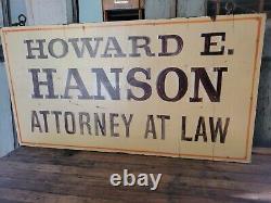 Antique Wood Painted Lawyer Sign Double Sided