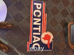 Antique style Pontiac service Indian head Dealer parts sign Double Sided