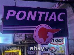 Antique style barn find look Pontiac GM dealer sales service sign Double Sided
