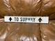 Antique Subway Street Sign Double Sided Metal 5 X 36 Train Transportation