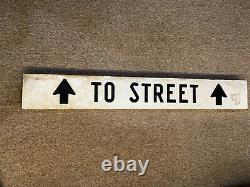 Antique subway street sign double sided metal 5 X 36 Train Transportation