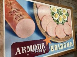 Armour Star Bologna Sign Huge! 66x45 Vintage Double Sided