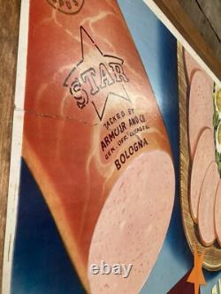 Armour Star Bologna Sign Huge! 66x45 Vintage Double Sided