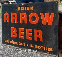 Arrow Beer Double Sided Porcelain Sign Baltimore Enamel & Novelty Co