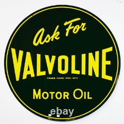 Ask For Valvoline Motor Oil Round Double Sided Metal Sign