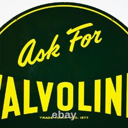 Ask For Valvoline Motor Oil Round Double Sided Metal Sign
