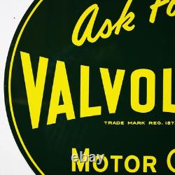 Ask For Valvoline Motor Oil Round Double Sided Metal Sign