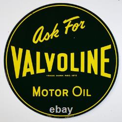 Ask For Valvoline Motor Oil Round Double Sided Metal Sign