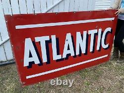 Atlantic Oil Porcelain Double Sided, Gas Oil Sign, Beautiful Condition! Must See
