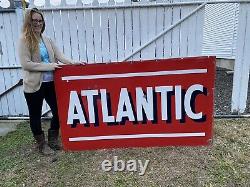 Atlantic Oil Porcelain Double Sided, Gas Oil Sign, Beautiful Condition! Must See