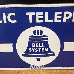 Authentic & Original Bell System' Double Sided Porcelain 12x6 Inch Sign