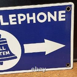 Authentic & Original Bell System' Double Sided Porcelain 12x6 Inch Sign