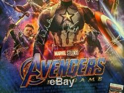 Avengers Endgame Double-Sided Theatrical poster Signed by 11 cast members JSA