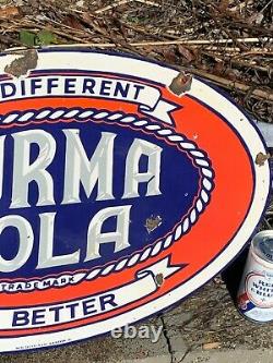 BURMA COLA HEAVY DOUBLE SIDED PORCELAIN SIGN, (24x 16) NICE, HARD TO FIND