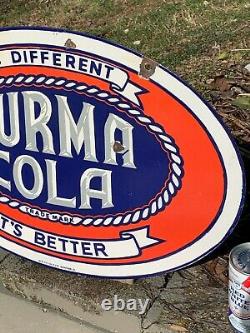 BURMA COLA HEAVY DOUBLE SIDED PORCELAIN SIGN, (24x 16) NICE, HARD TO FIND