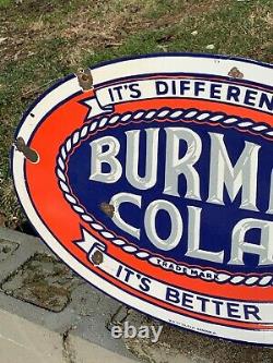 BURMA COLA HEAVY DOUBLE SIDED PORCELAIN SIGN, (24x 16) NICE, HARD TO FIND