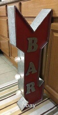 Bar Light Arrow Sign Double Sided Flange Vintage Style Man Cave Garage Pub Beer