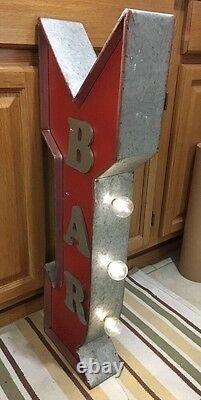 Bar Light Arrow Sign Double Sided Flange Vintage Style Man Cave Garage Pub Beer