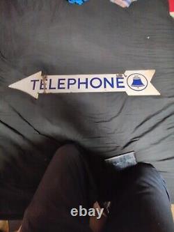 Bell Systems 35 1/2 x 6 1/2. Sign Double-Sided Porcelain Enamel