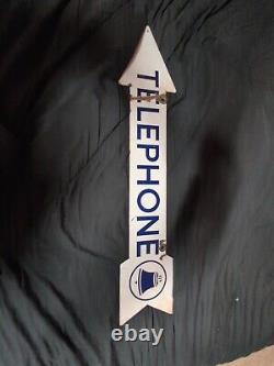 Bell Systems 35 1/2 x 6 1/2. Sign Double-Sided Porcelain Enamel