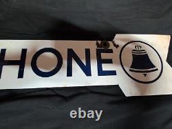 Bell Systems 35 1/2 x 6 1/2. Sign Double-Sided Porcelain Enamel