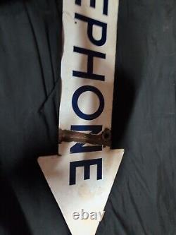 Bell Systems 35 1/2 x 6 1/2. Sign Double-Sided Porcelain Enamel
