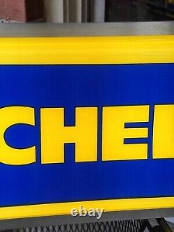 Bibendum Michelin Tires Advertising Illuminated Double Sided Sign