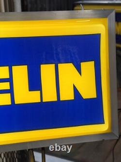 Bibendum Michelin Tires Advertising Illuminated Double Sided Sign