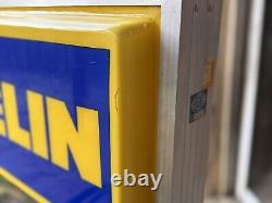 Bibendum Michelin Tires Advertising Illuminated Double Sided Sign