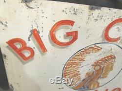 Big Chief Gasoline 1920's Double Sided Hand Painted Vintage Sign 4ft X 3ft