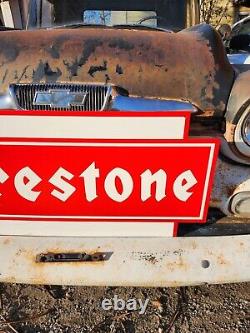 Big Double Sided Dealership Firestone Sign Car Truck Gas oil engine Tire Rim