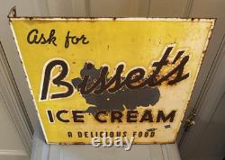 Bissett's Ice Cream -A Delicious Food Double Sided Flange Advertising Sign