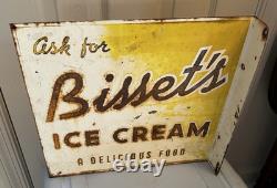 Bissett's Ice Cream -A Delicious Food Double Sided Flange Advertising Sign