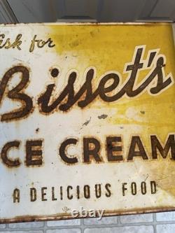 Bissett's Ice Cream -A Delicious Food Double Sided Flange Advertising Sign