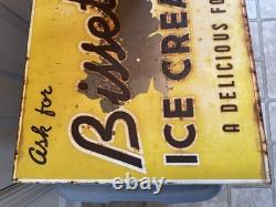 Bissett's Ice Cream -A Delicious Food Double Sided Flange Advertising Sign