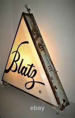 Blatz Beer Large Double Sided Lighted Outdoor Advertising Sign 45.25 x 39