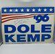 Bob Dole & Jack Kemp 1996 Presidential Campaign Signed Double Sided Sign Vintage