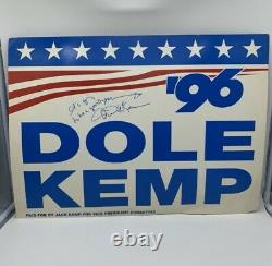 Bob Dole & Jack Kemp 1996 presidential campaign signed double sided sign Vintage